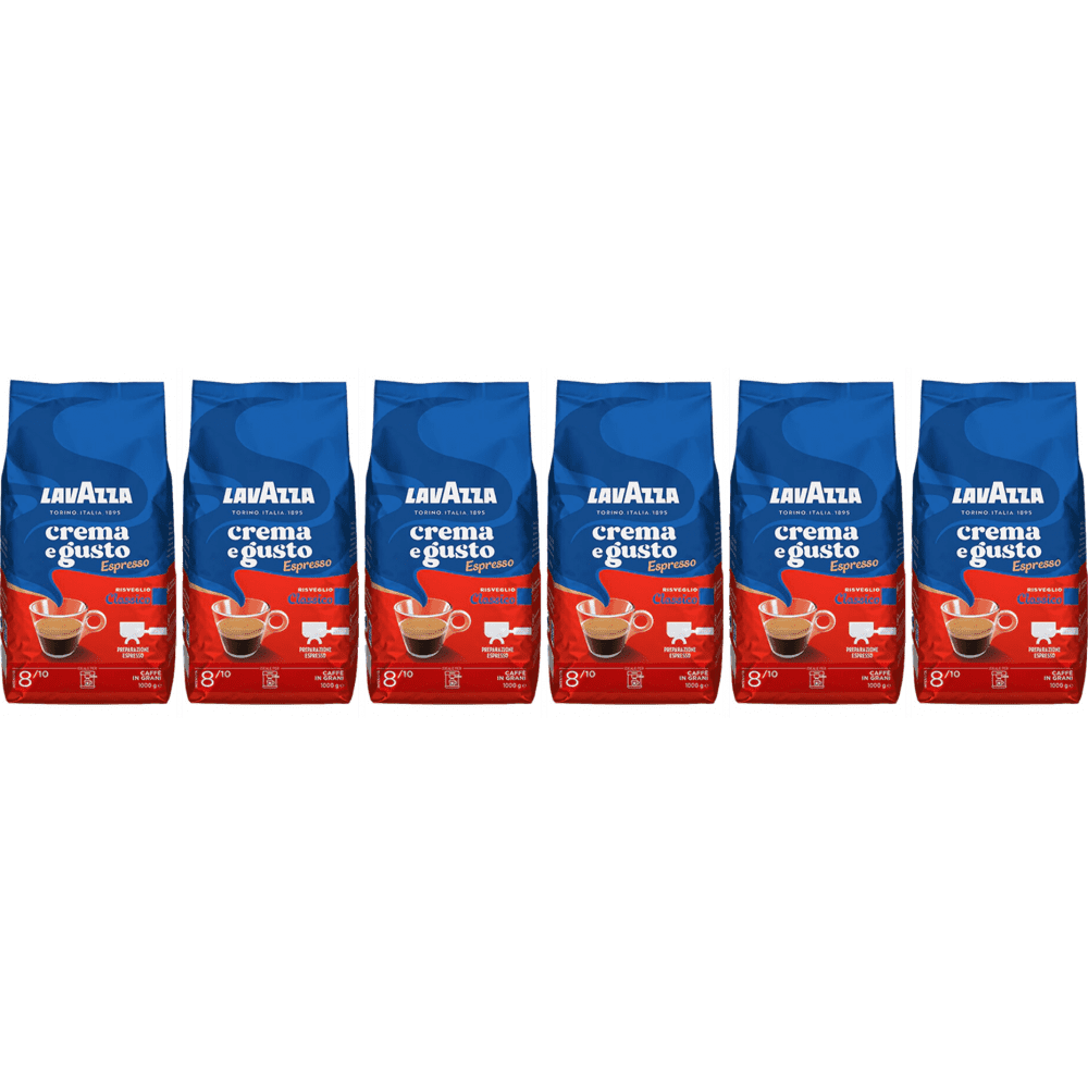 Lavazza Crema e Gusto Espresso Classico - koffiebonen - 6 x 1 kilo