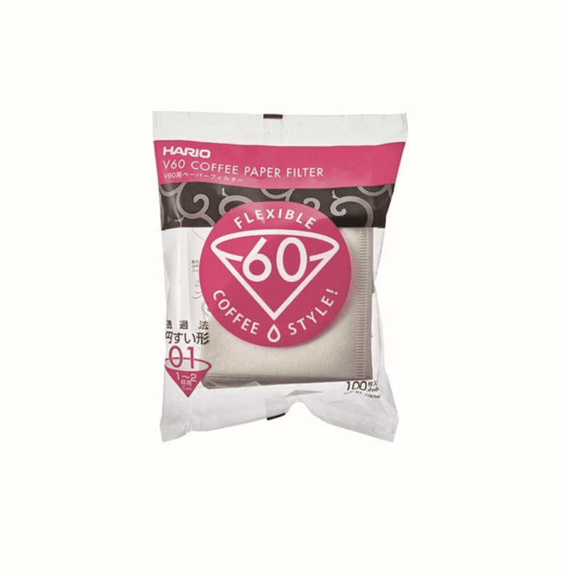 Hario V60 koffiefilters - maat 01 wit - 100 stuks