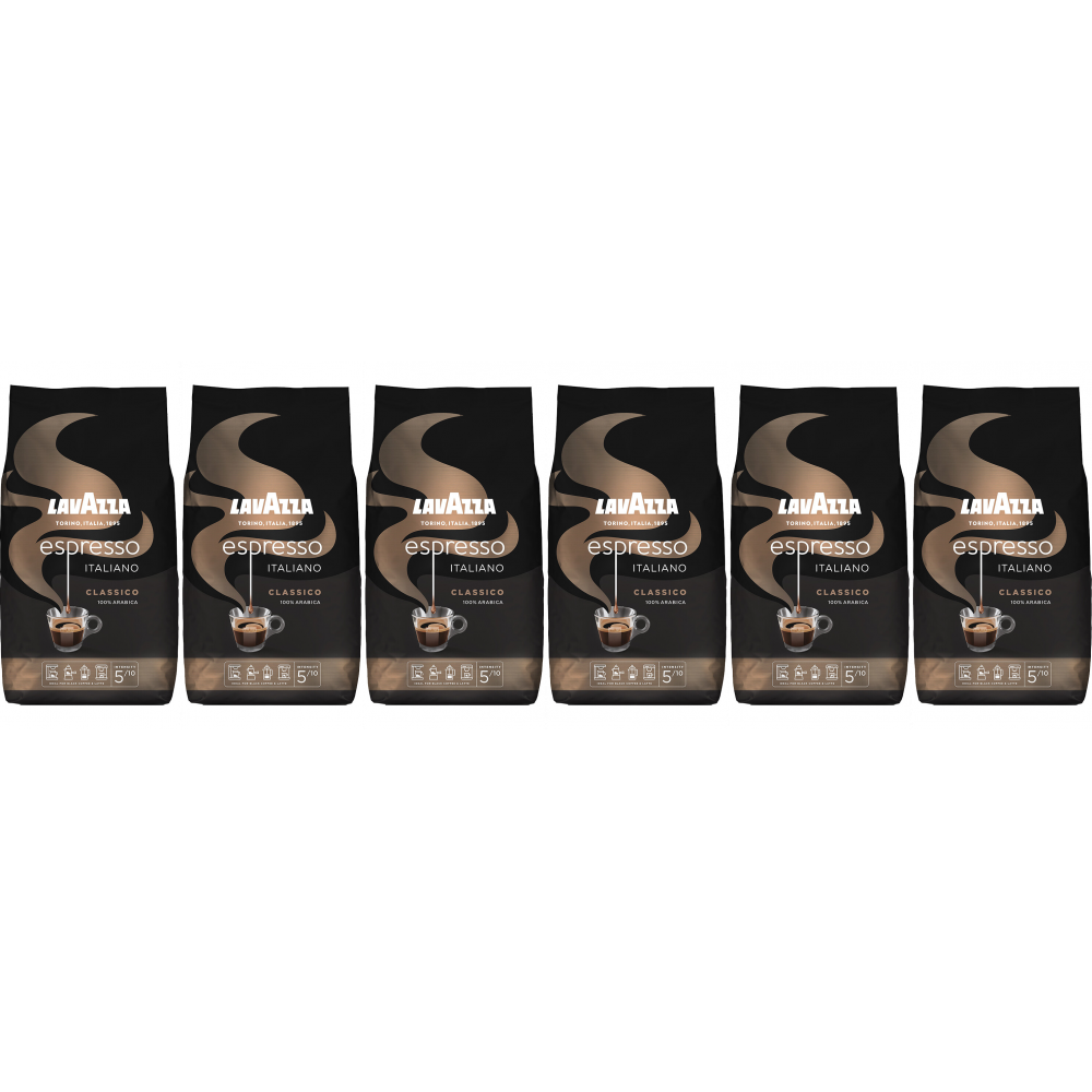 Lavazza Caffe Espresso Italiano - koffiebonen - 6 x 1 kilo