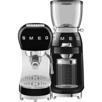 SMEG ECF02BLEU Zwart + koffiemolen