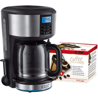 Russell Hobbs Buckingham Zilver Koffiezetapparaat +  Scanpart Permanent Filter