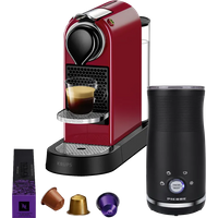 Krups Nespresso Citiz XN7415 Kersenrood + Pierre Melkopschuimer