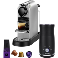 Krups Nespresso Citiz XN741B Zilver + Pierre Melkopschuimer