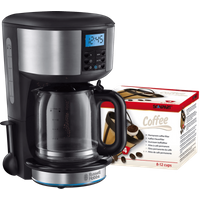 Russell Hobbs Buckingham Zilver Koffiezetapparaat +  Scanpart Permanent Filter