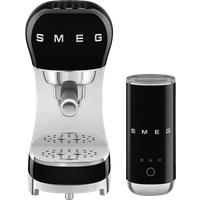 SMEG ECF12BLEU Zwart + melkopschuimer